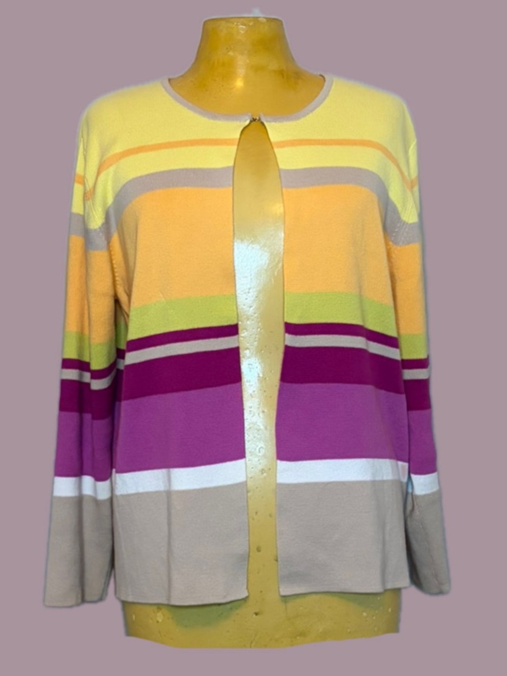 🍠📔🔸Vintage Striped Open Front Cotton Cardigan Sweater🔸📔🍠